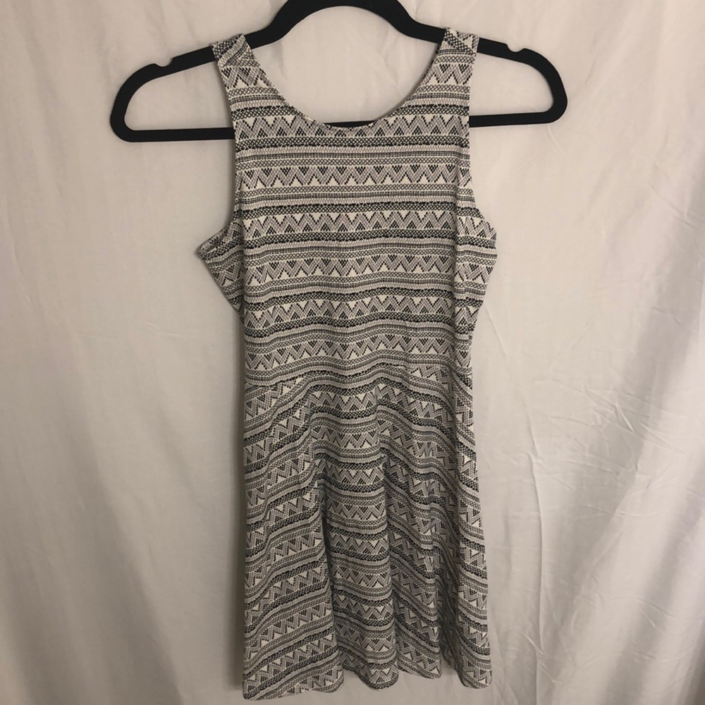 Girls Black and Gray Patterned Dress